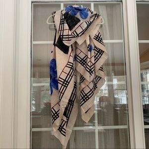 Burberry XL Square Cotton Scarf/Wrap